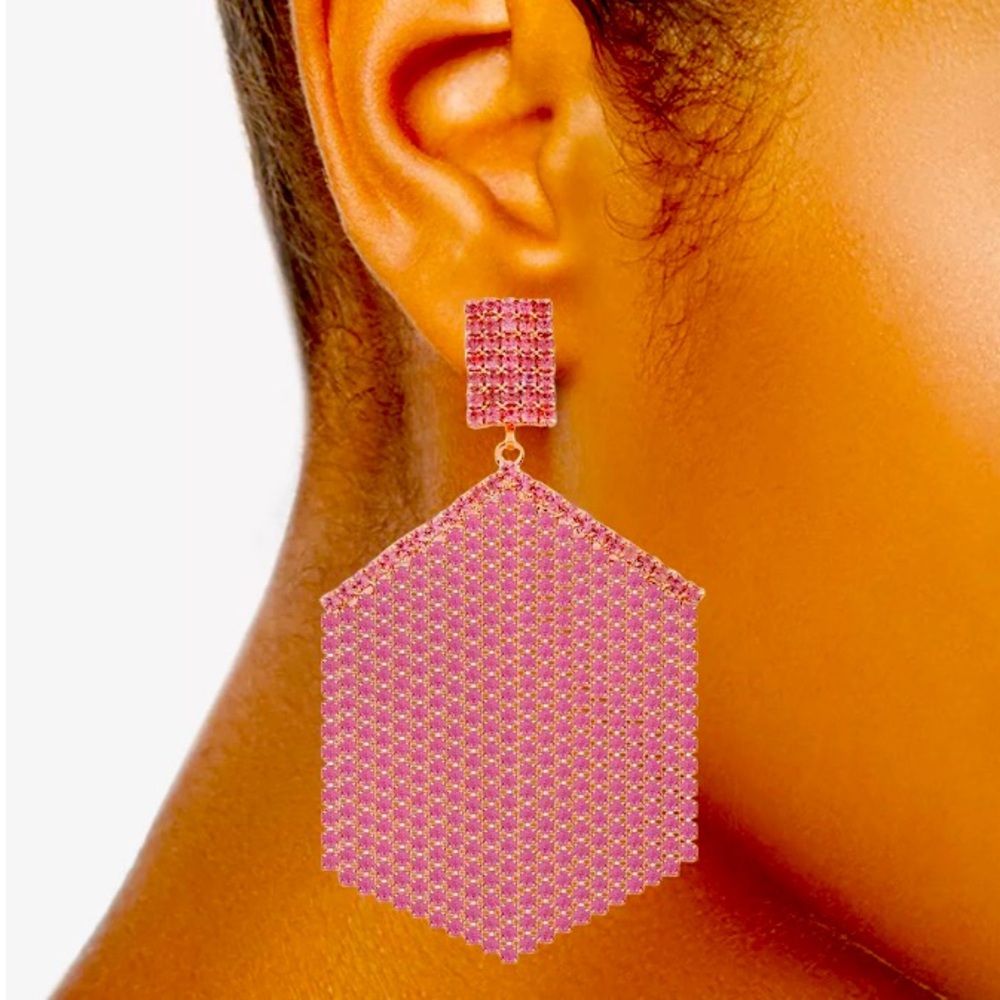NEW Guess pink chandelier earrings